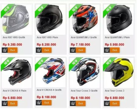 harga helm arai indonesia image
